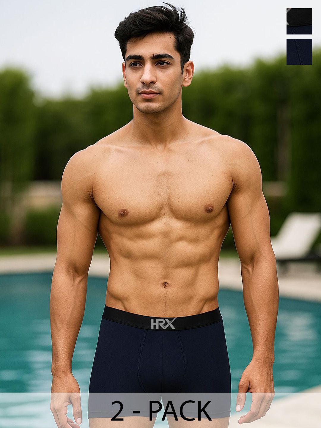 HRX by Hrithik Roshan Pack Of 2 Mid-Rise Short Trunks