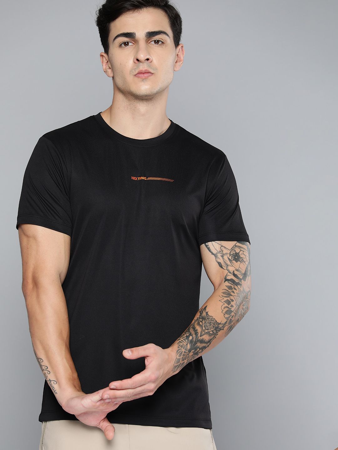HRX by Hrithik Roshan Solid Rapid-Dry Training T-shirt