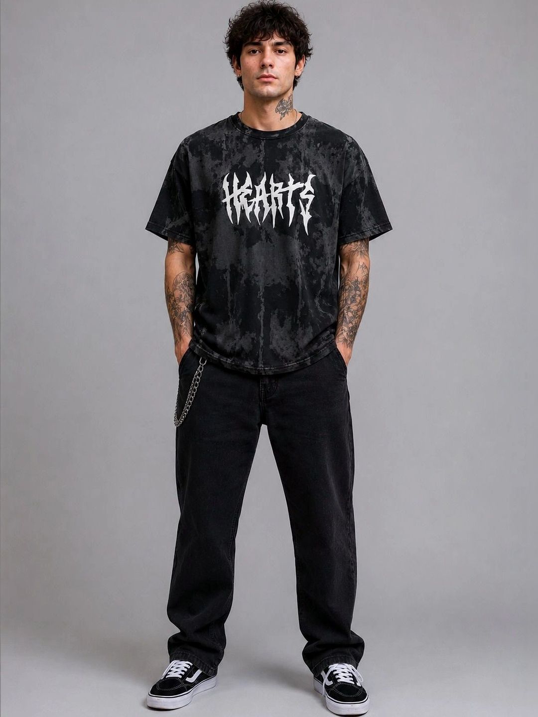 DRVP Men Typography Dyed T-shirt