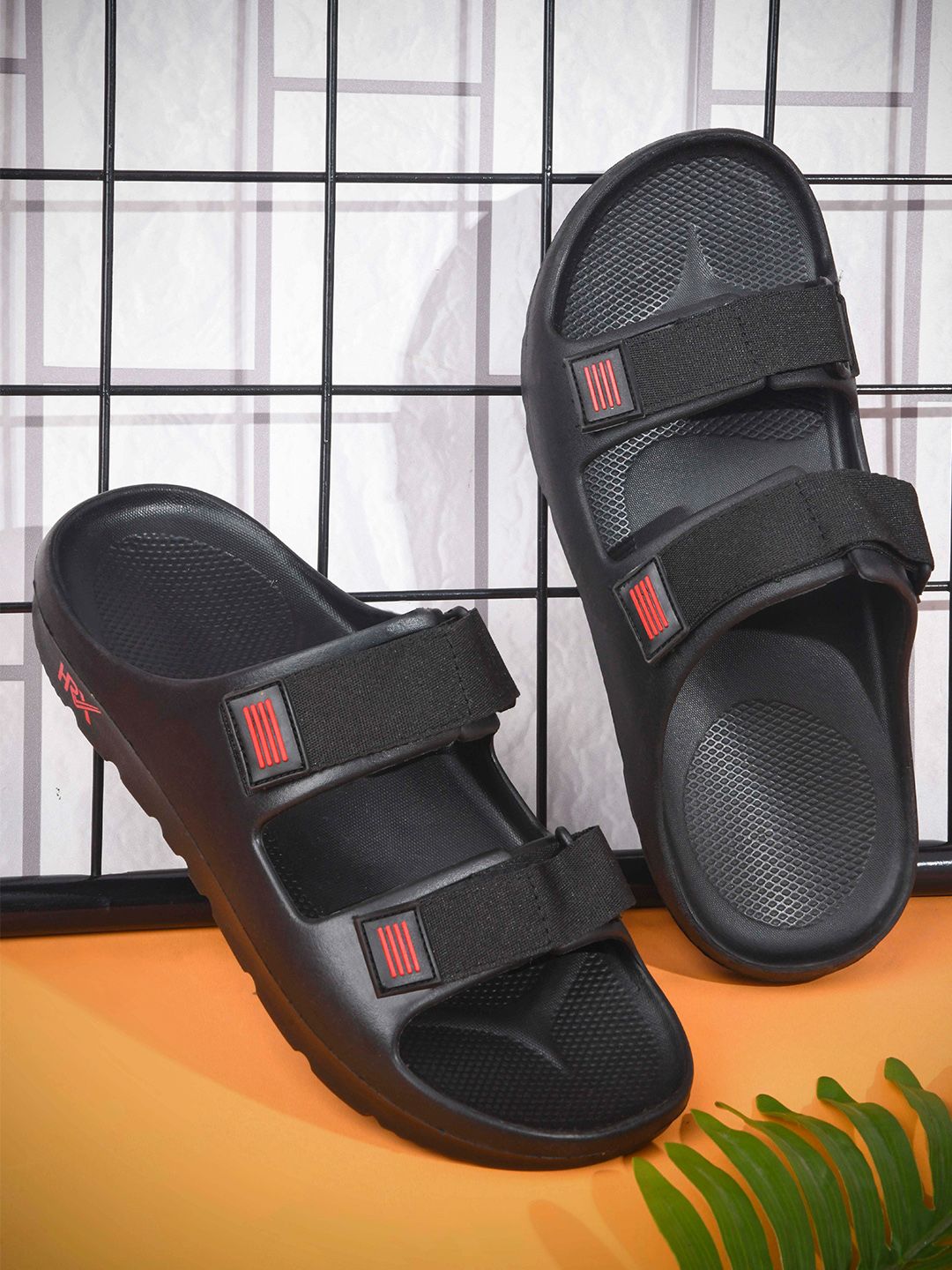 HRX by Hrithik Roshan Men Black Rubber Slip-On