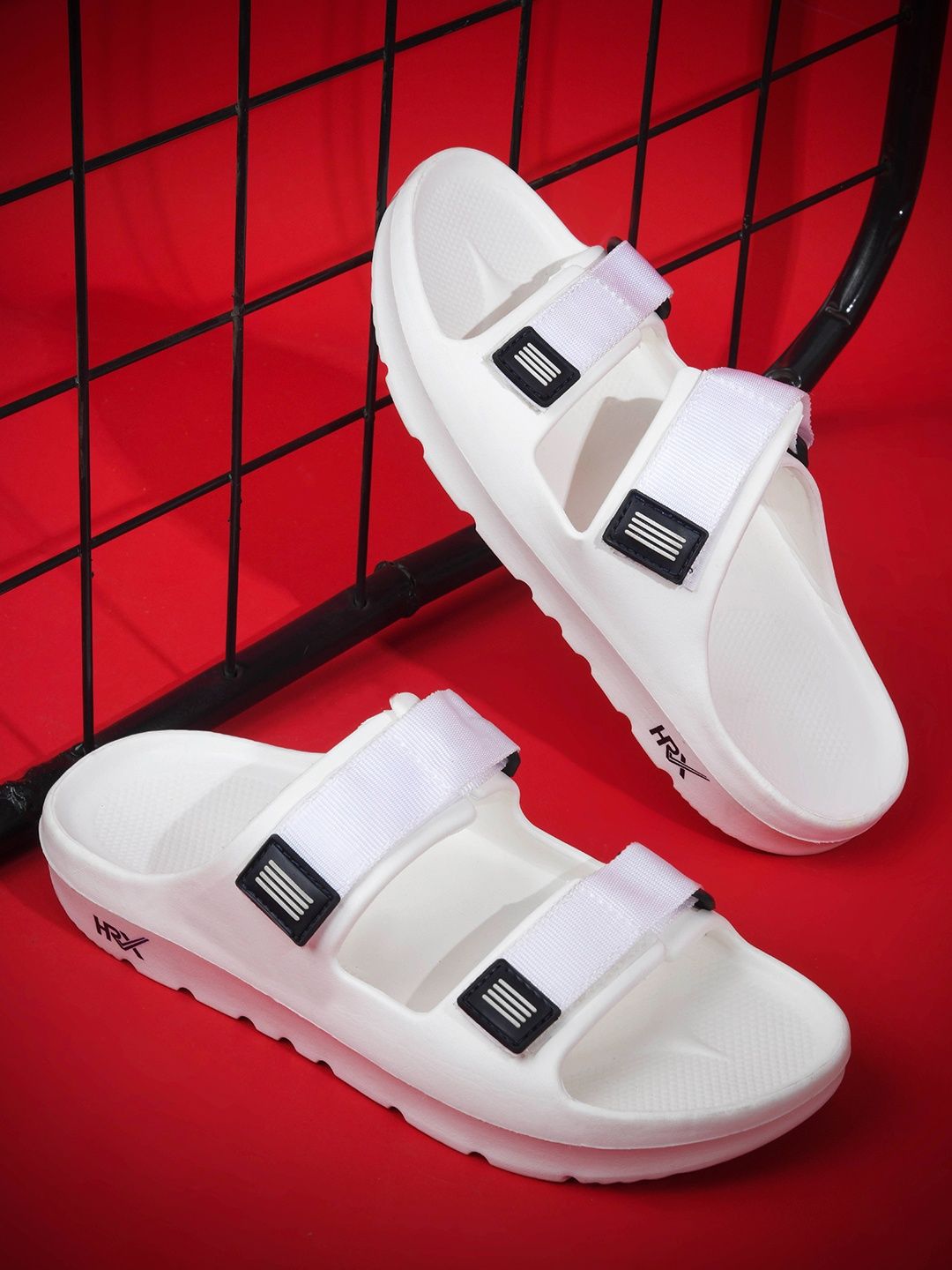 HRX by Hrithik Roshan Men White Rubber Sliders