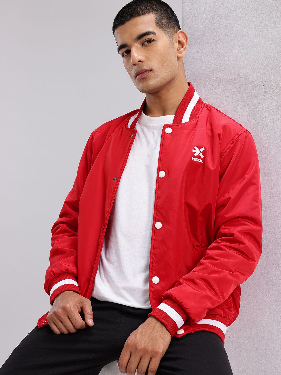 HRX by Hrithik Roshan Stand Collar Padded Bomber Jacket