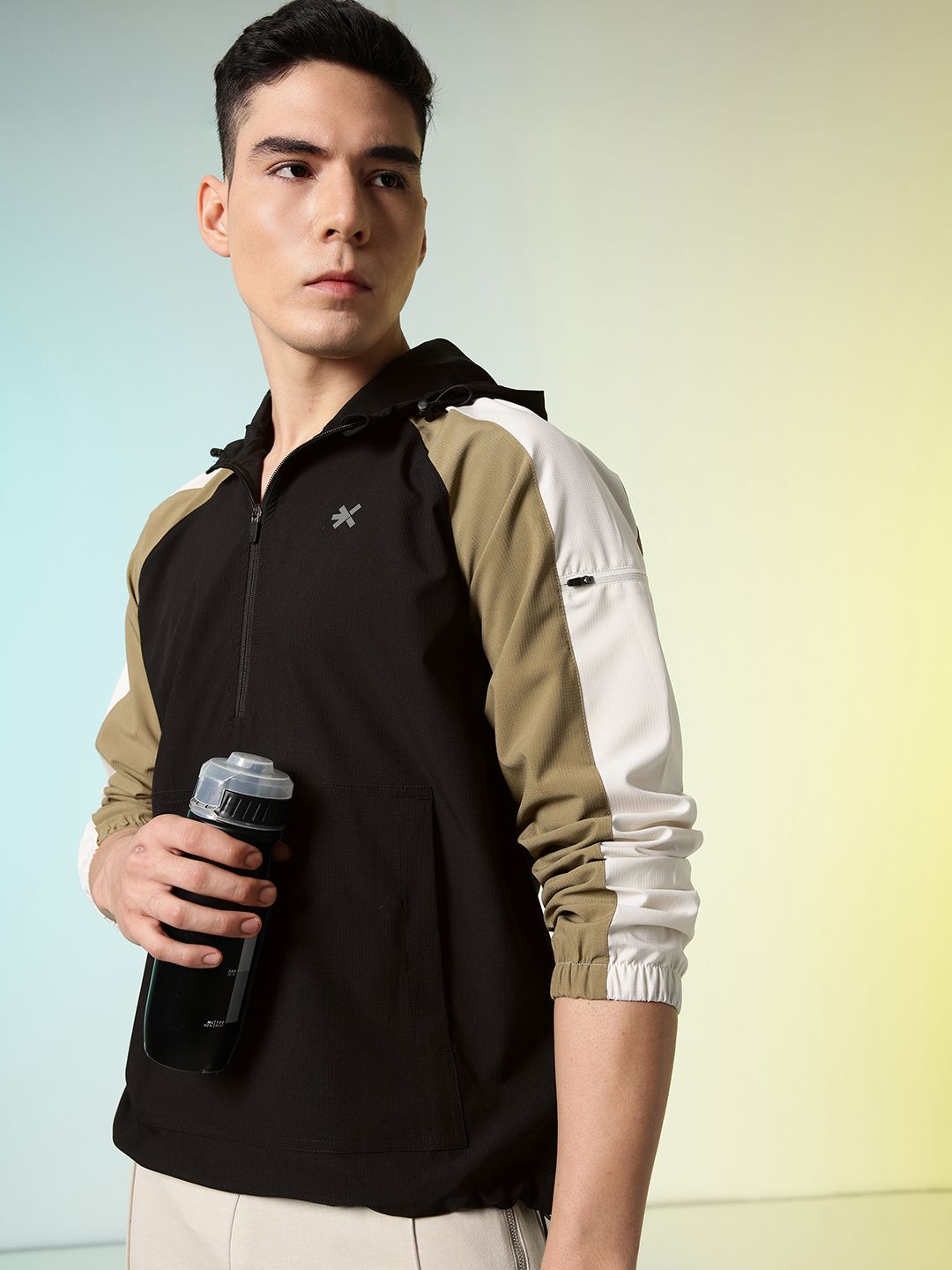 HRX by Hrithik Roshan Colourblocked Hooded Running Sporty Jacket