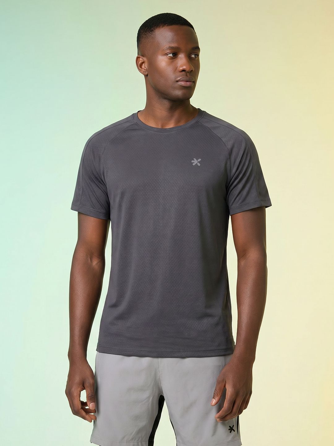 HRX by Hrithik Roshan Self Design Raglan Sleeves Rapid-Dry Running T-shirt