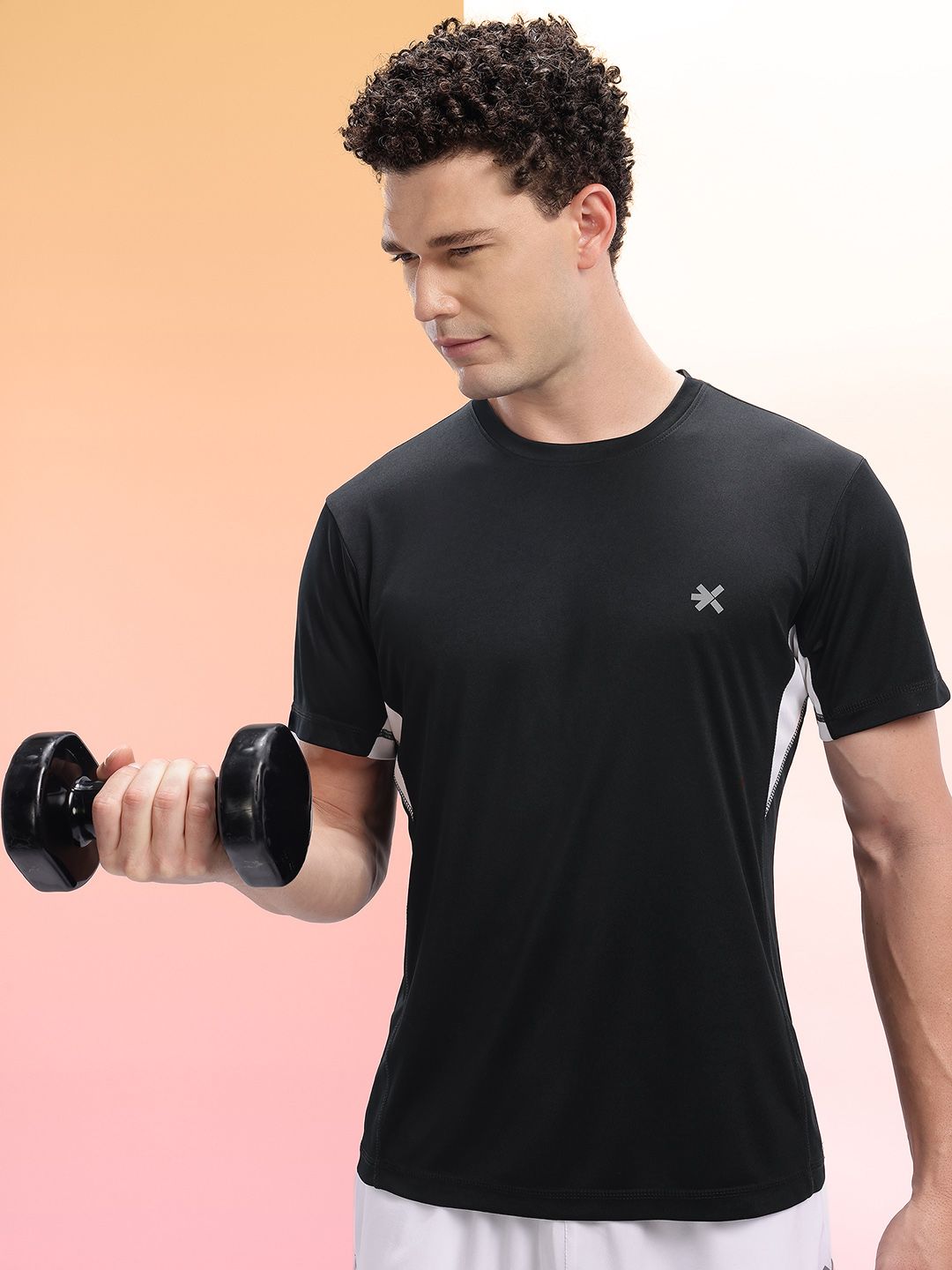 HRX by Hrithik Roshan Colorblocked Detail Rapid-Dry Training T-shirt