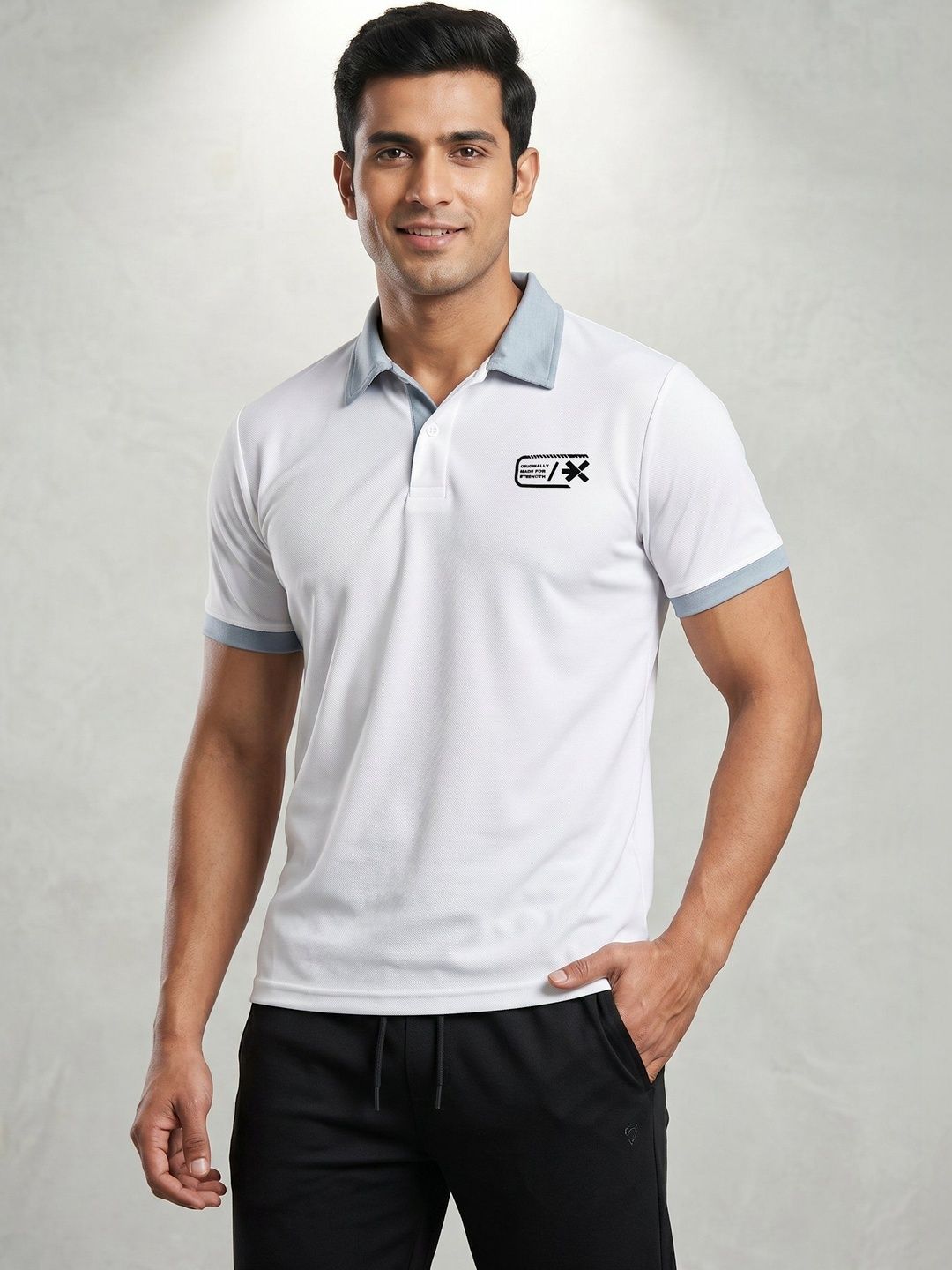 HRX by Hrithik Roshan Men Brand Logo Polo Collar T-shirt