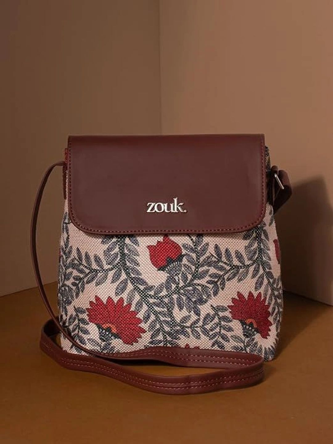 ZOUK ZOUK Nawabi Couture Women Floral Printed Crossbody Embroidered Sling Bag