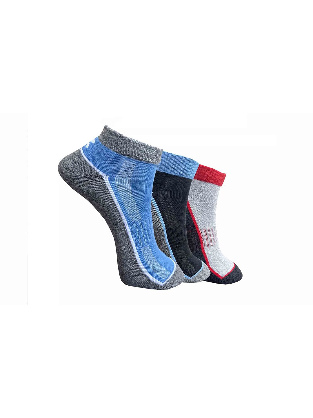 HRX by Hrithik Roshan Pack Of 3 Patterned Ankle Length Socks