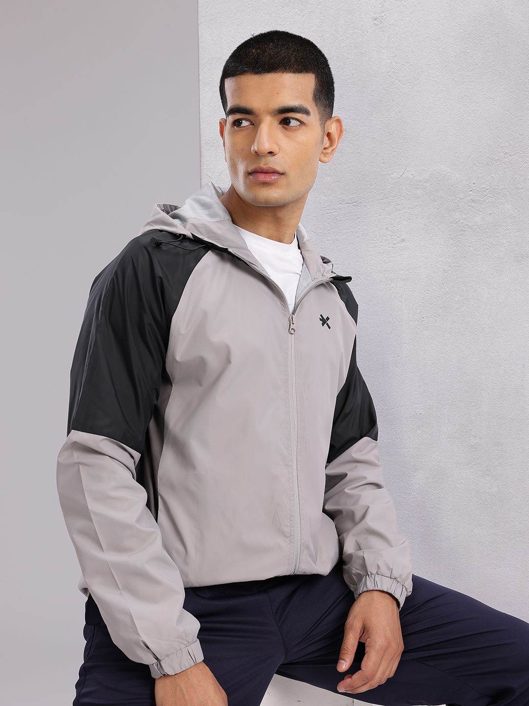 HRX by Hrithik Roshan Colourblocked Hooded Jacket
