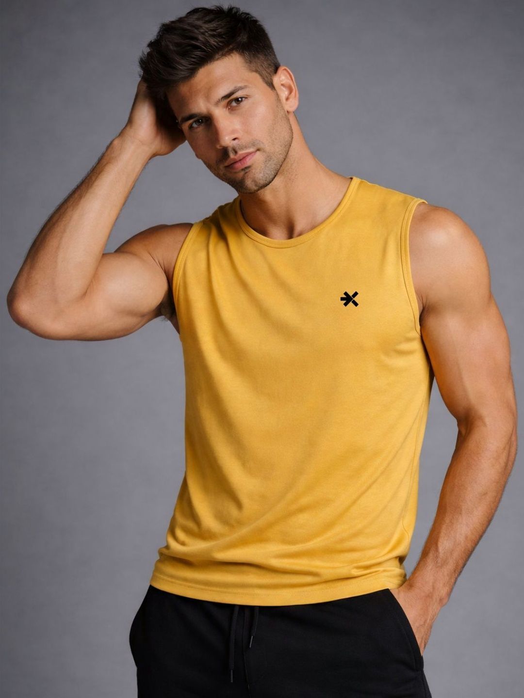 HRX by Hrithik Roshan Men Solid Sleeveless Gym Vest Innerwear Vests