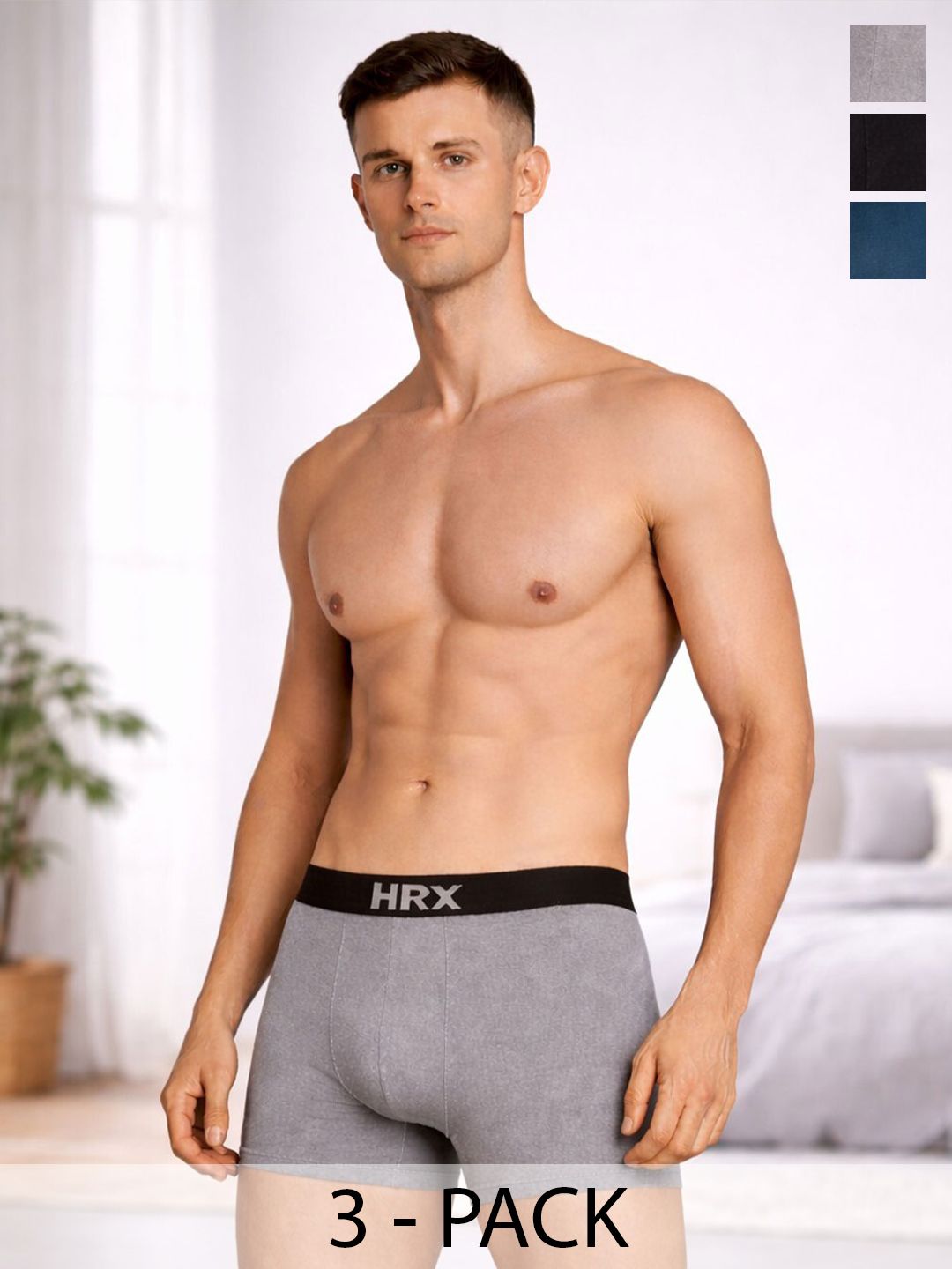 HRX by Hrithik Roshan Pack of 3 Men Trunk
