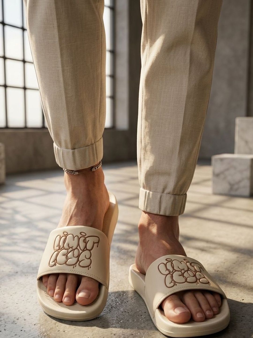 HRX by Hrithik Roshan Men Self Design Sliders