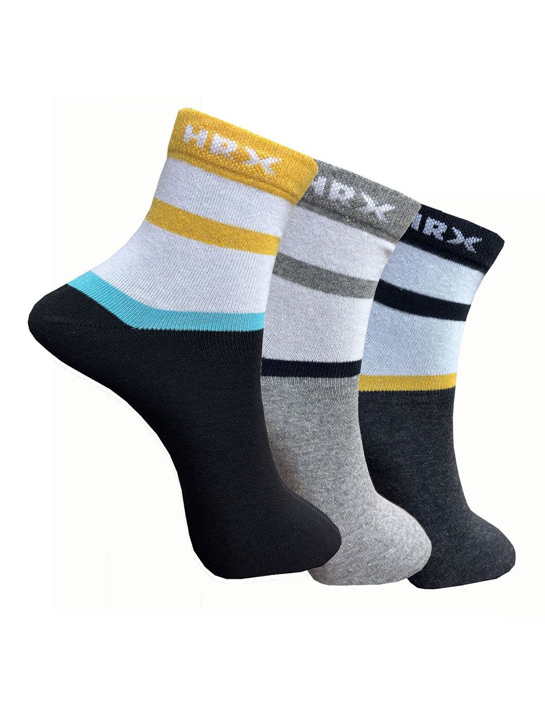 HRX by Hrithik Roshan 3-Pcs Calf-Length Socks