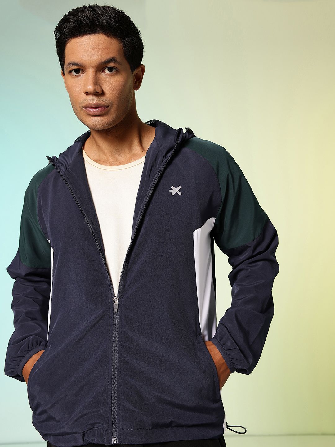 HRX by Hrithik Roshan Typography Printed Hooded Running Sporty Jacket