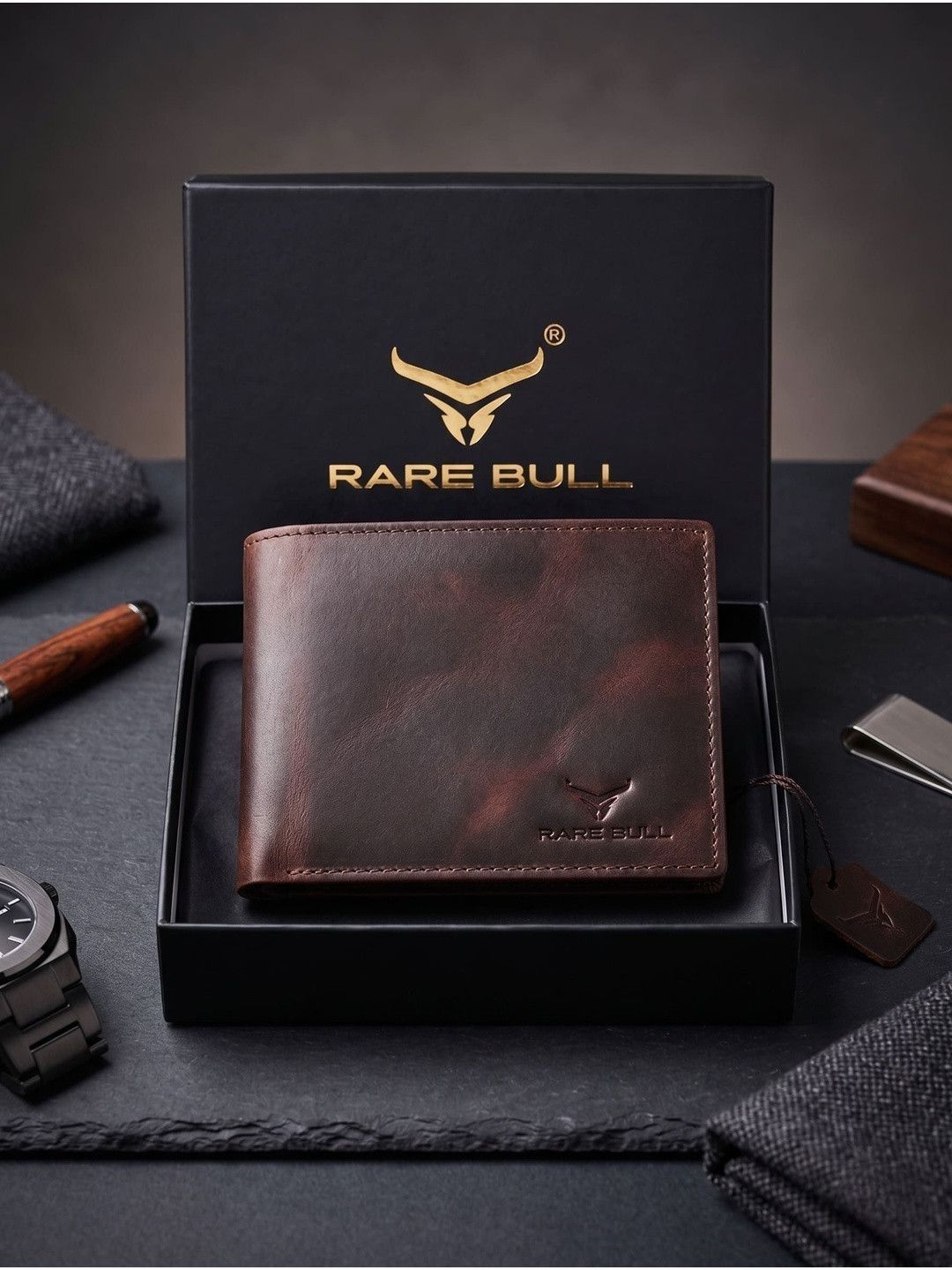 RARE BULL Men Leather Wallets