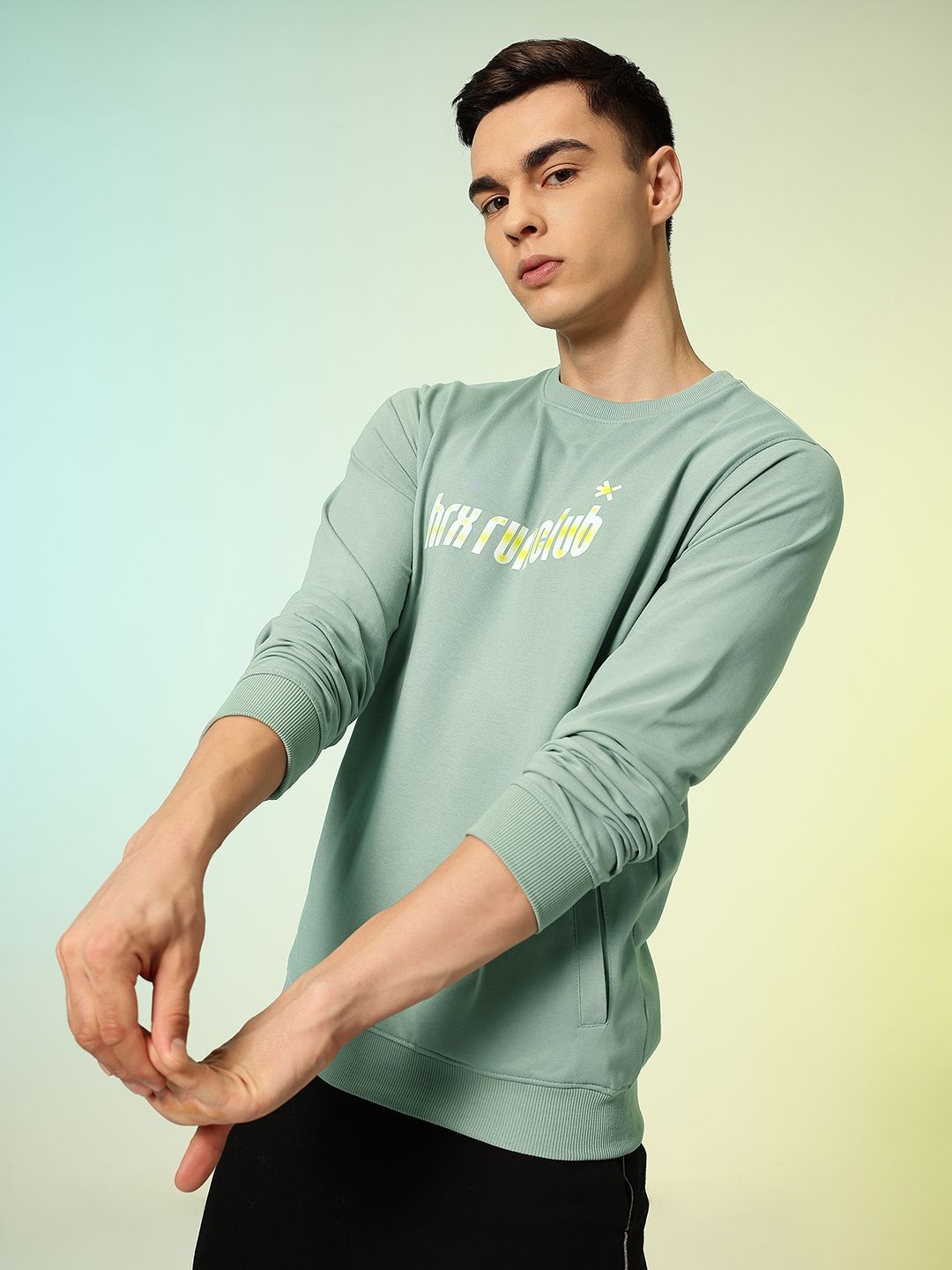 HRX by Hrithik Roshan Typography Printed Running Sweatshirt