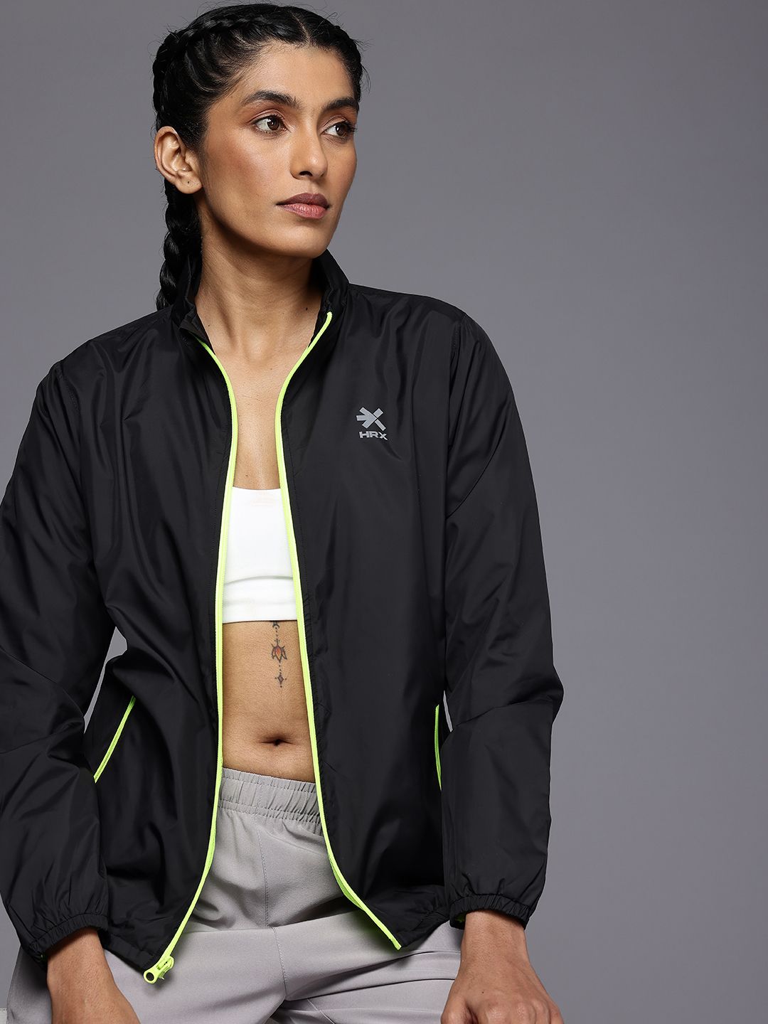 HRX by Hrithik Roshan Rapid-Dry Antimicrobial Running Sporty Jacket