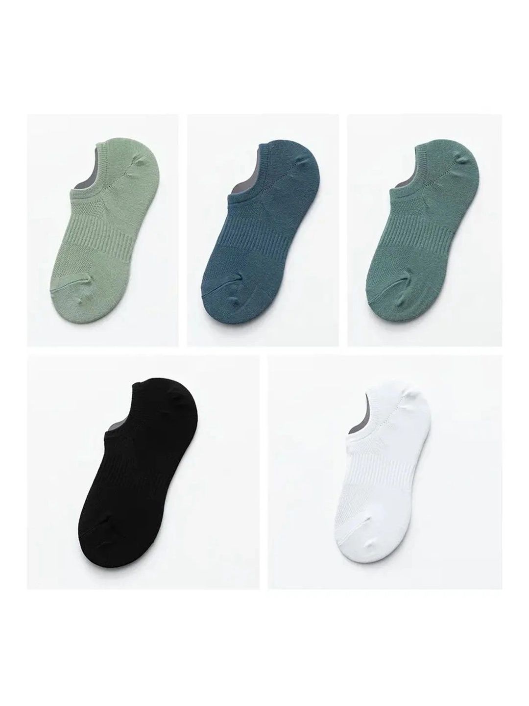 SONEEV MART Men Pack of 5 Cotton Shoe Liners Socks