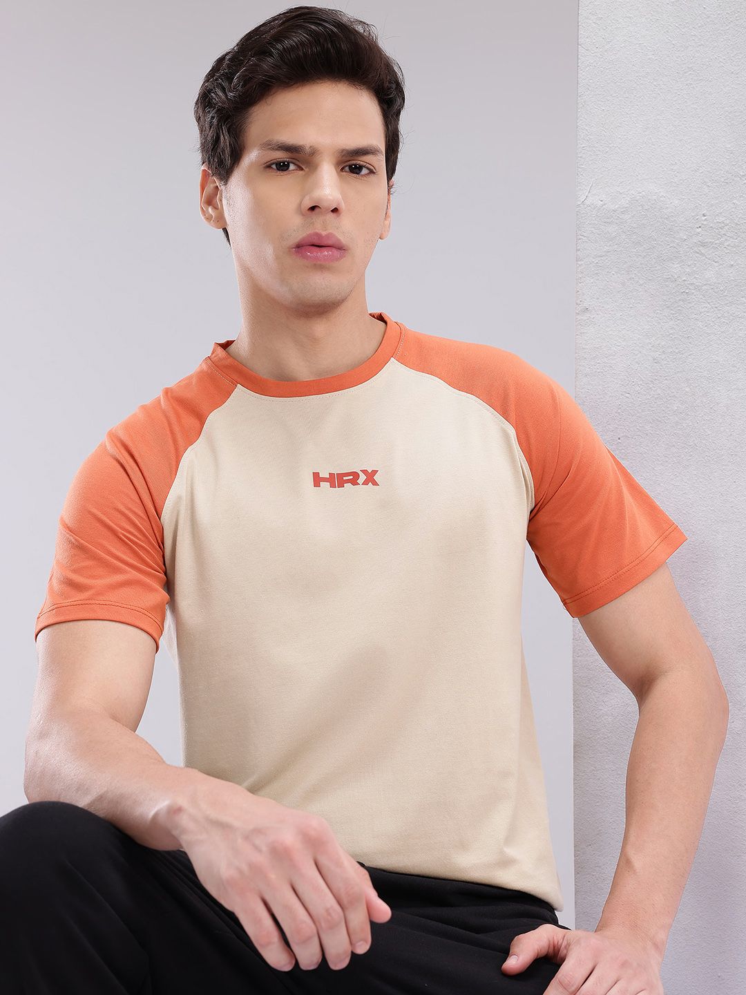 HRX by Hrithik Roshan Contrast Sleeves Lifestyle T-shirt