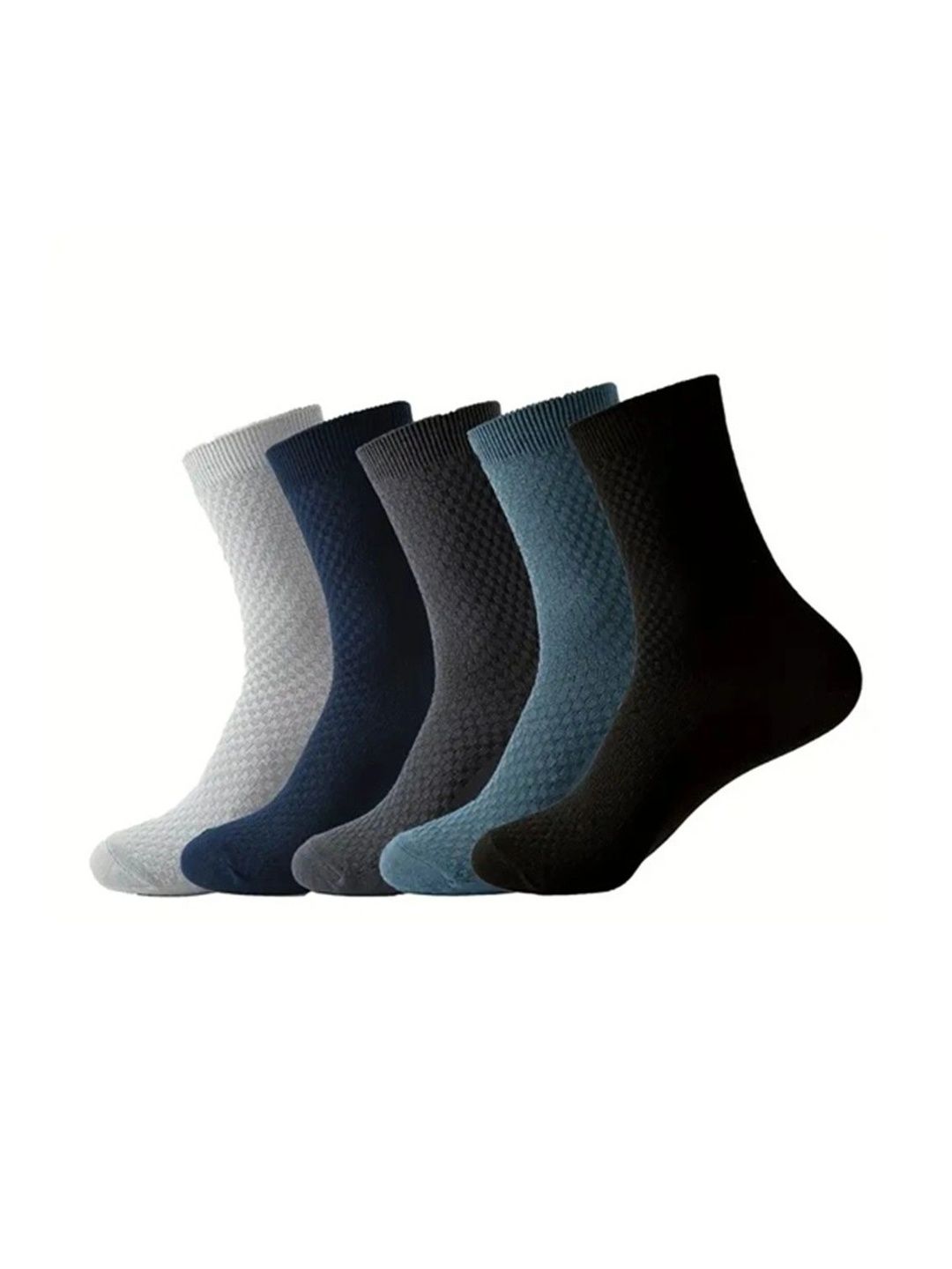 SONEEV MART Men Pack of 5 Cotton Patterned Above Ankle Socks