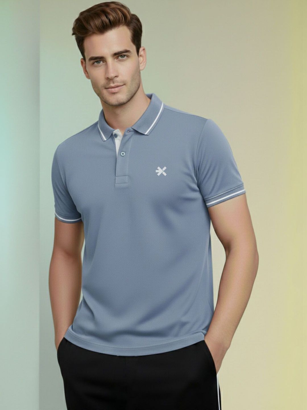 HRX by Hrithik Roshan Men Brand Logo Polo Collar T-shirt