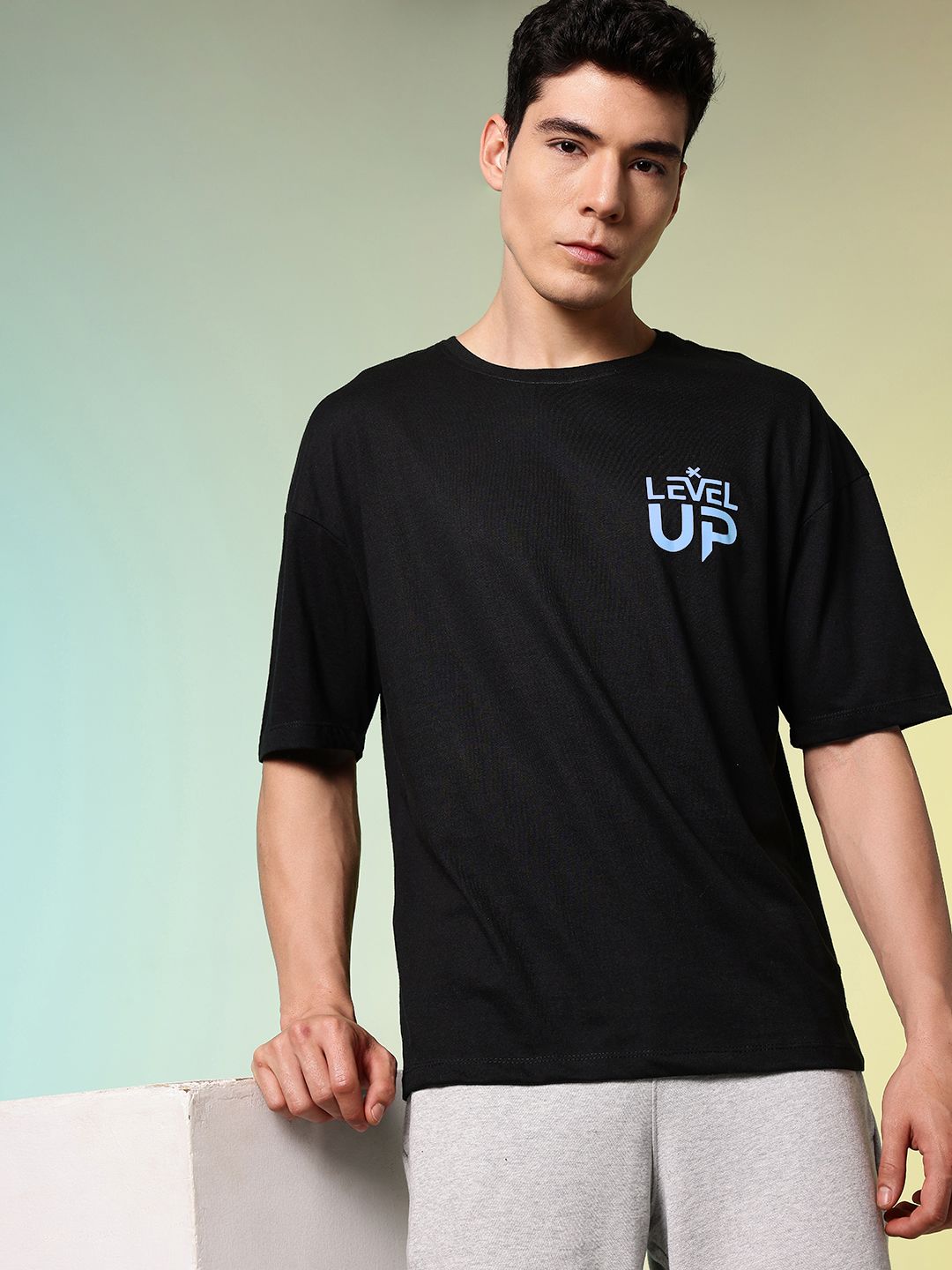 HRX by Hrithik Roshan Oversized Fit Typography Printed Pure Cotton T-shirt