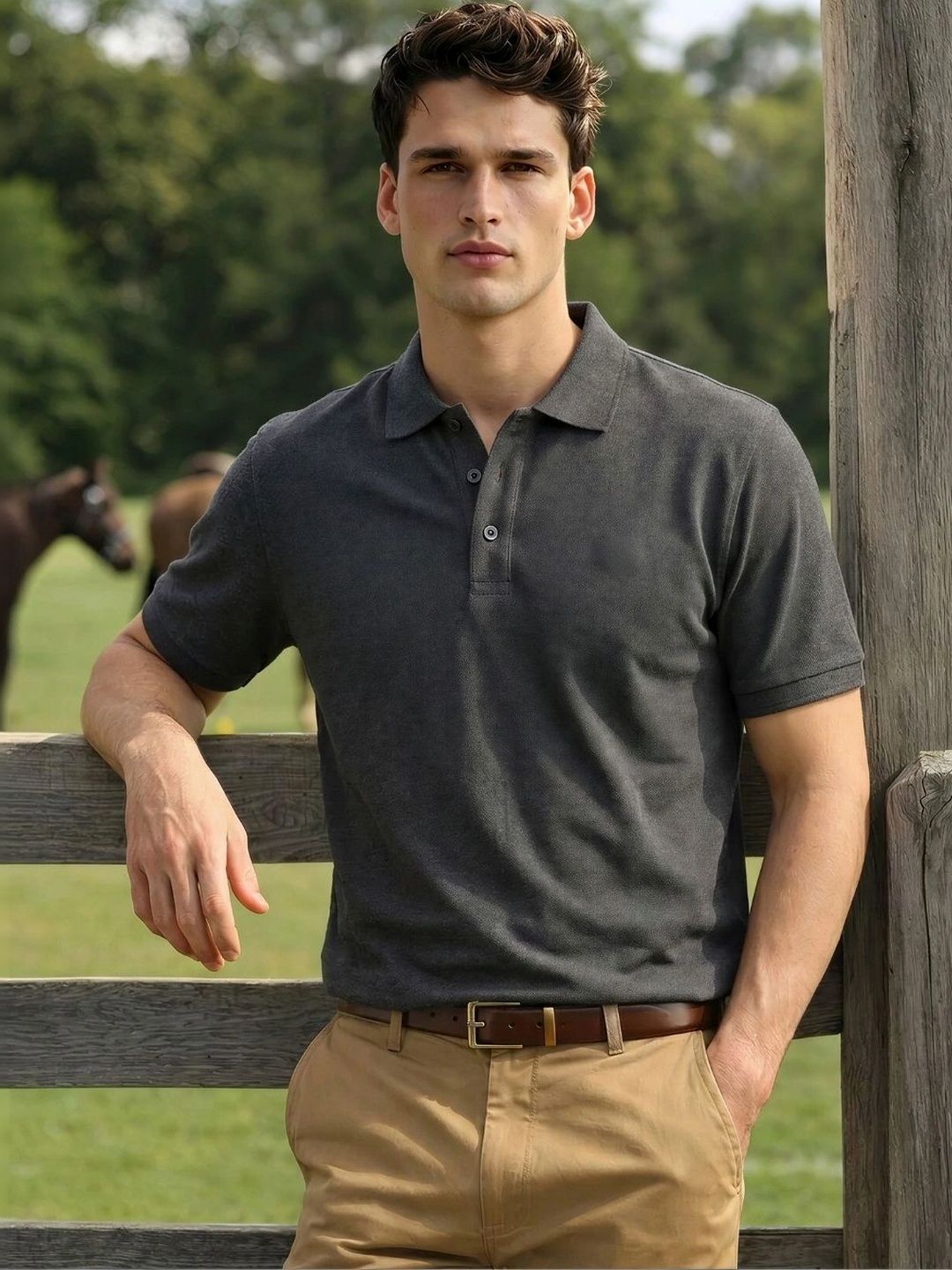 TOXA Men's Solid Half-Sleeve Light Weight Polo T-Shirt