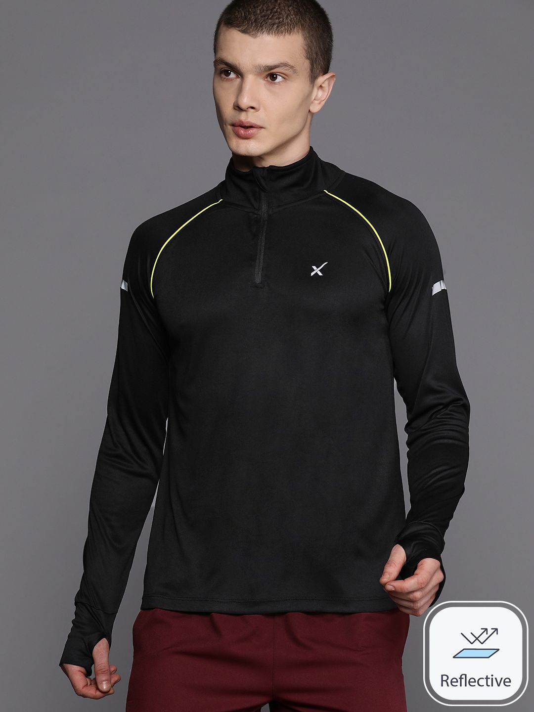 HRX by Hrithik Roshan Men Solid High Neck T-shirt