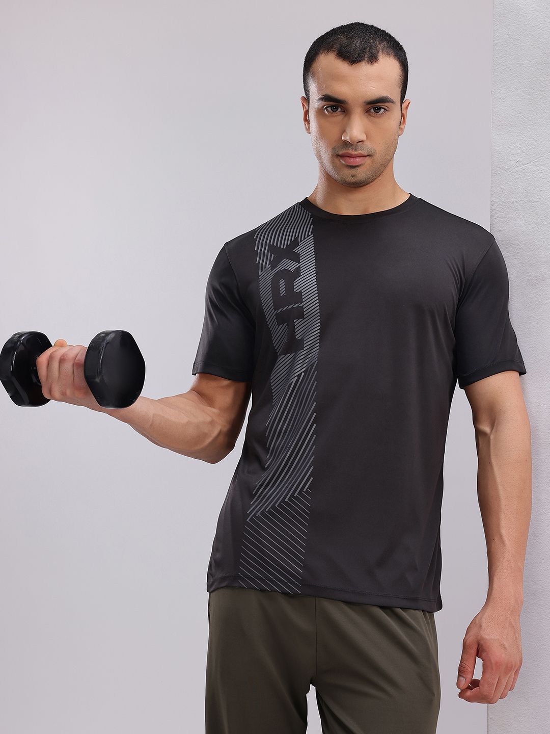 HRX by Hrithik Roshan Men Brand Logo Printed Rapid-Dry Training T-shirt