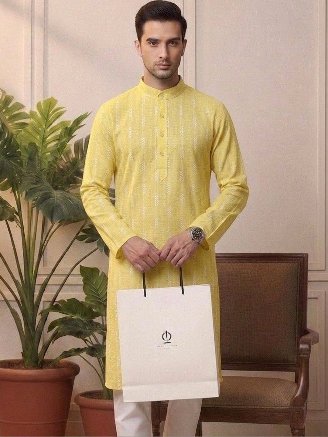 Sypher Boutique Woven Design Straight Kurta