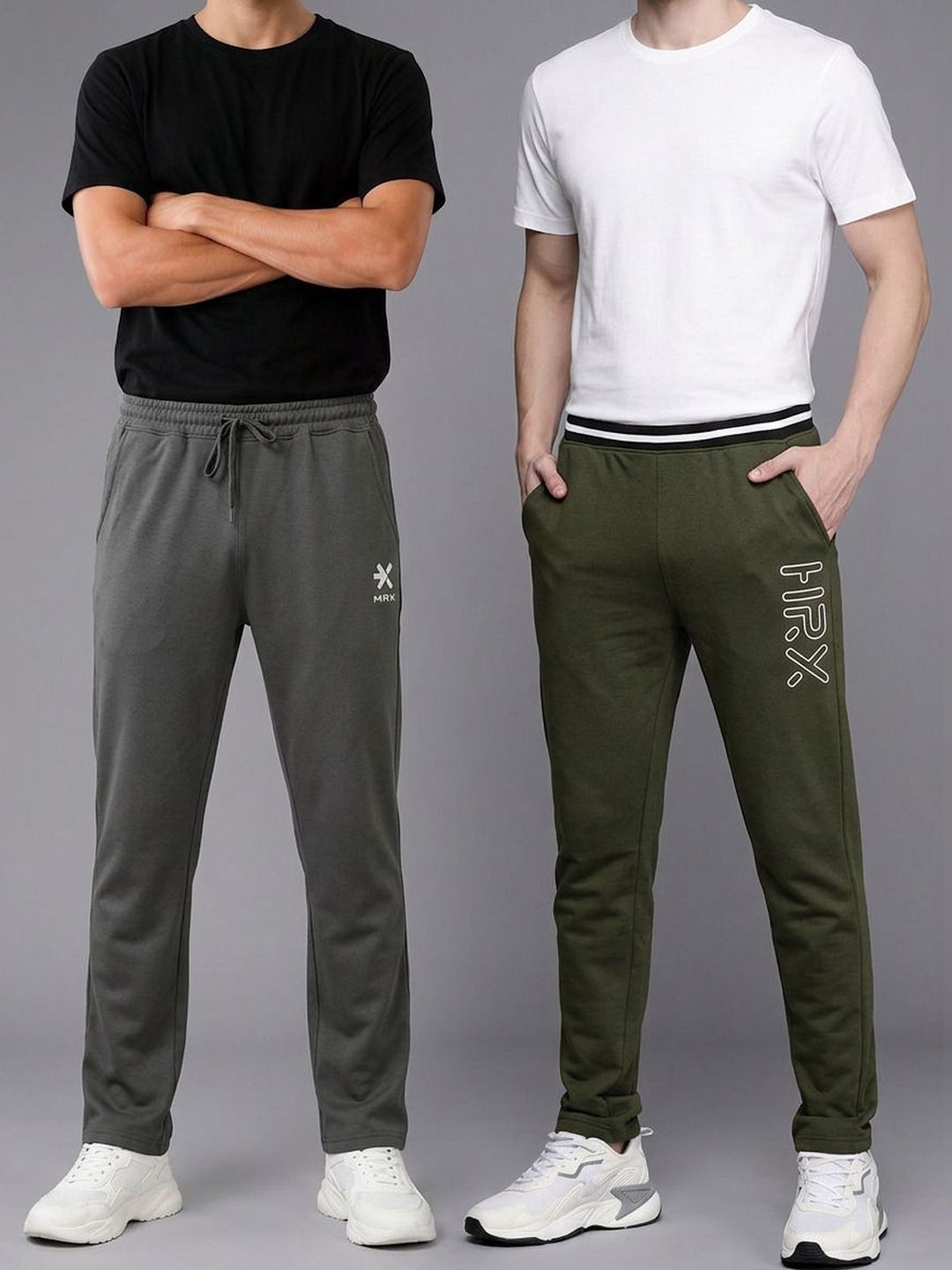 HRX by Hrithik Roshan Men Pack of 2 Regular Fit Brand Logo Training Joggers