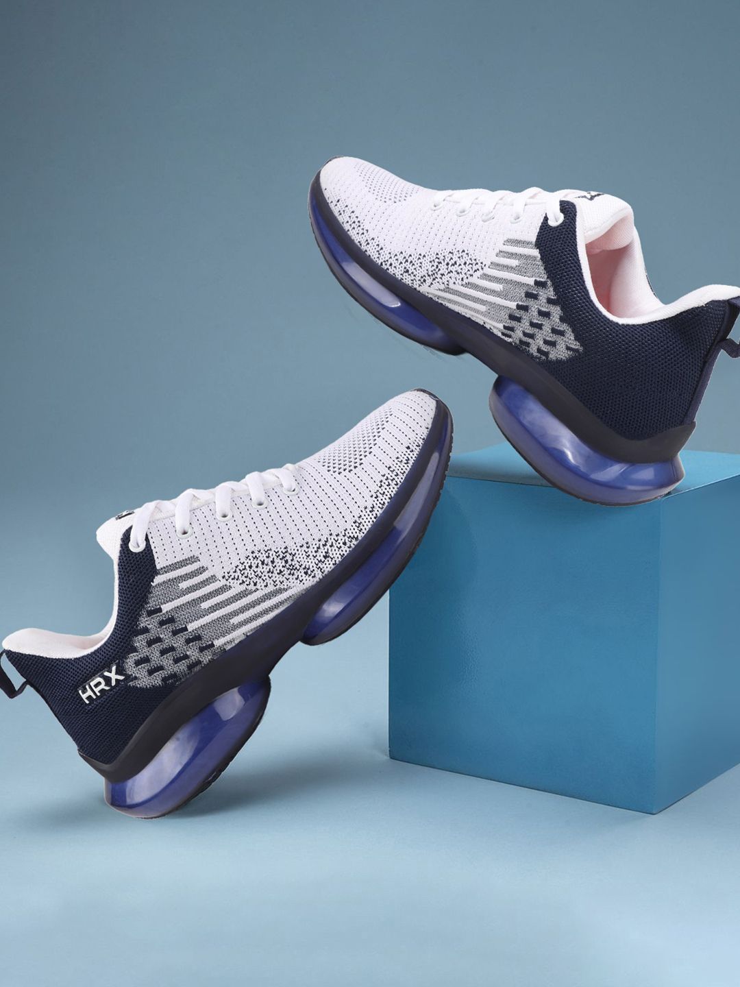 HRX by Hrithik Roshan Men White Textured Lace-Up Running Shoes
