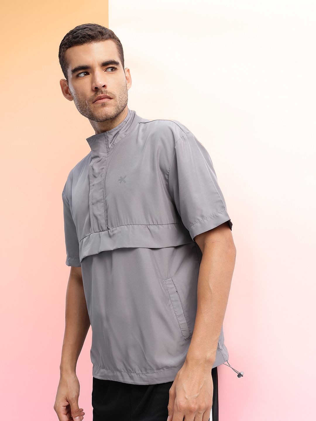 HRX by Hrithik Roshan Mock Collar Tailored Jacket with Paneling Detail