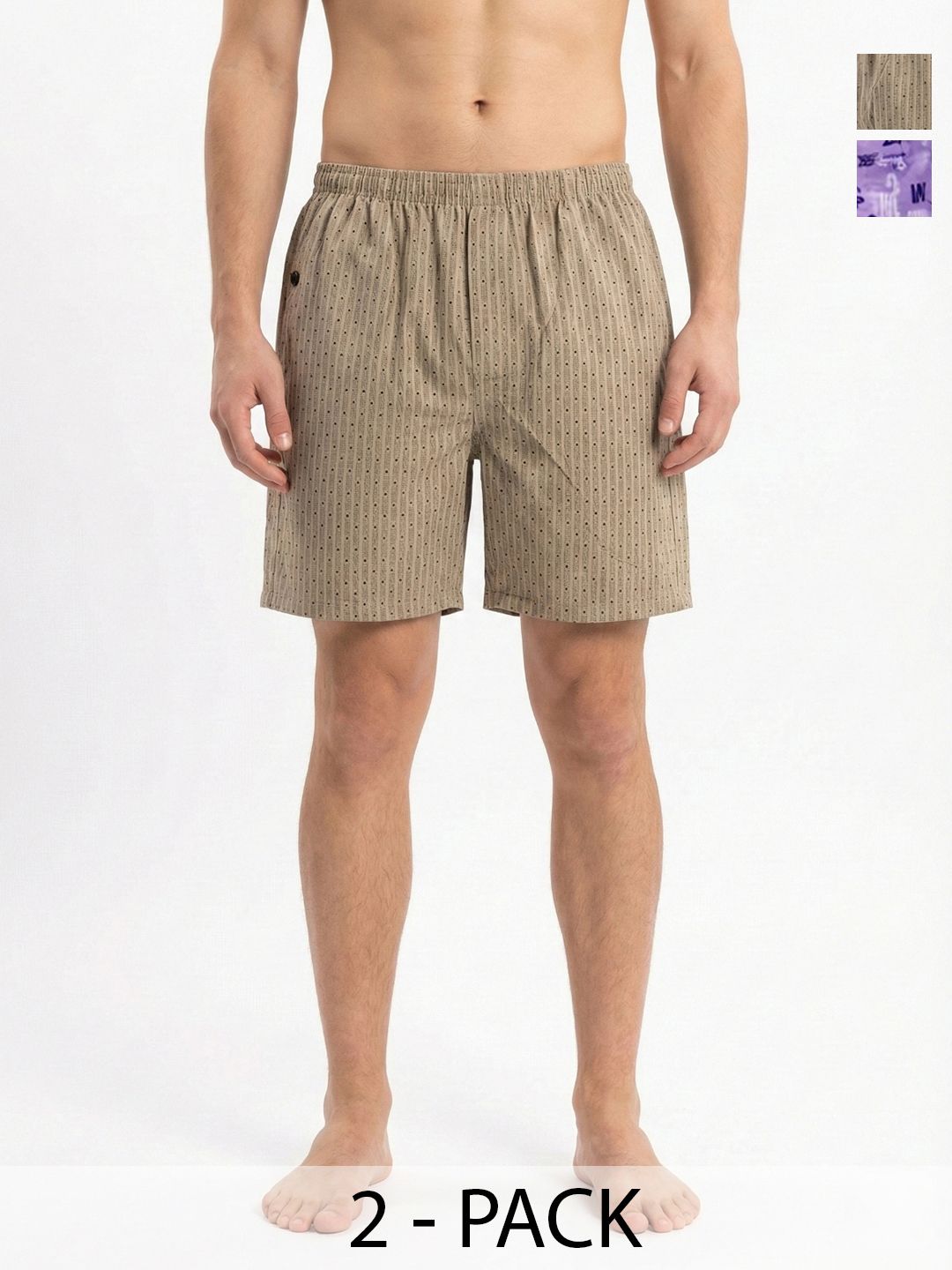 HRX by Hrithik Roshan Pack of 2 Printed Cotton Boxers