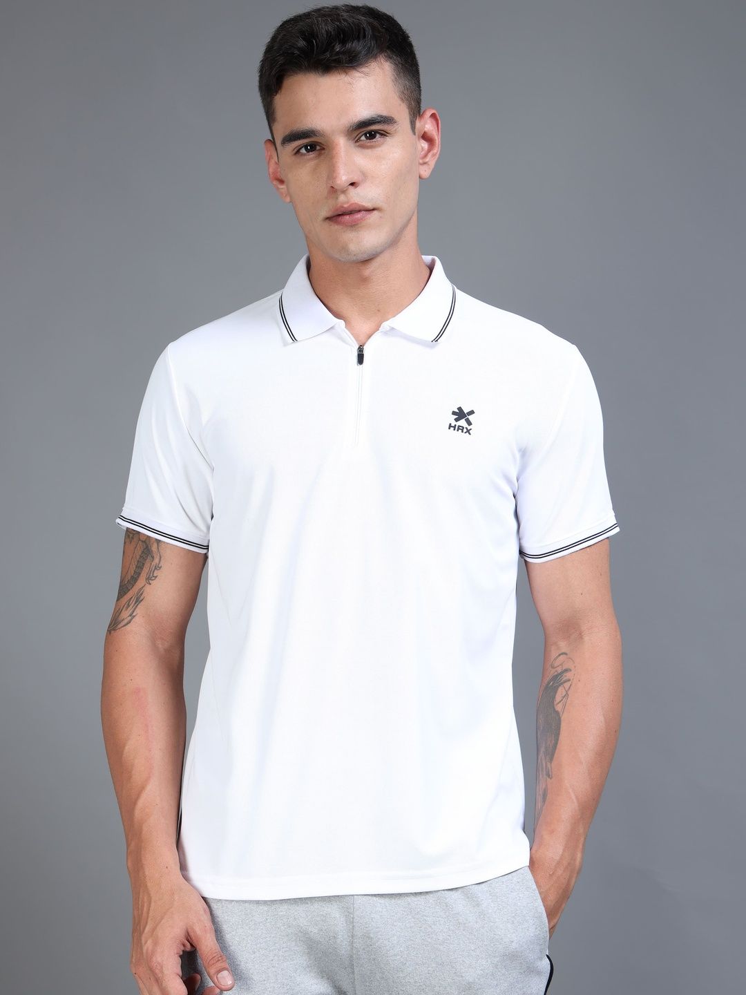 HRX by Hrithik Roshan Men Brand Logo Printed Polo Collar T-shirt