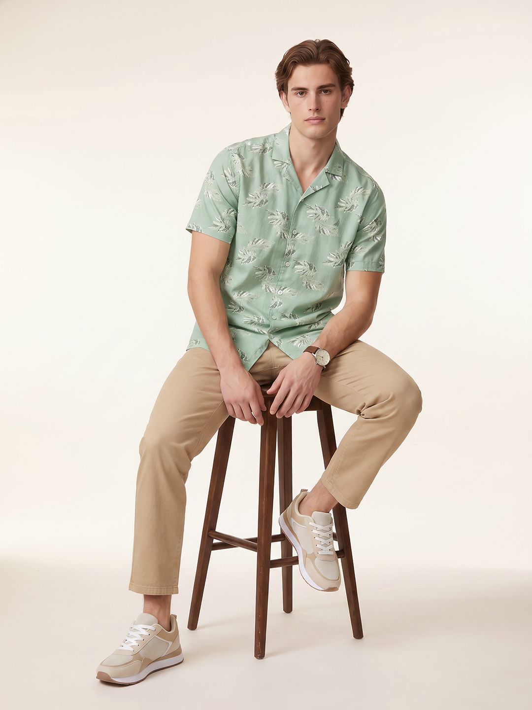 Nautica Tropical Printed Casual Shirt