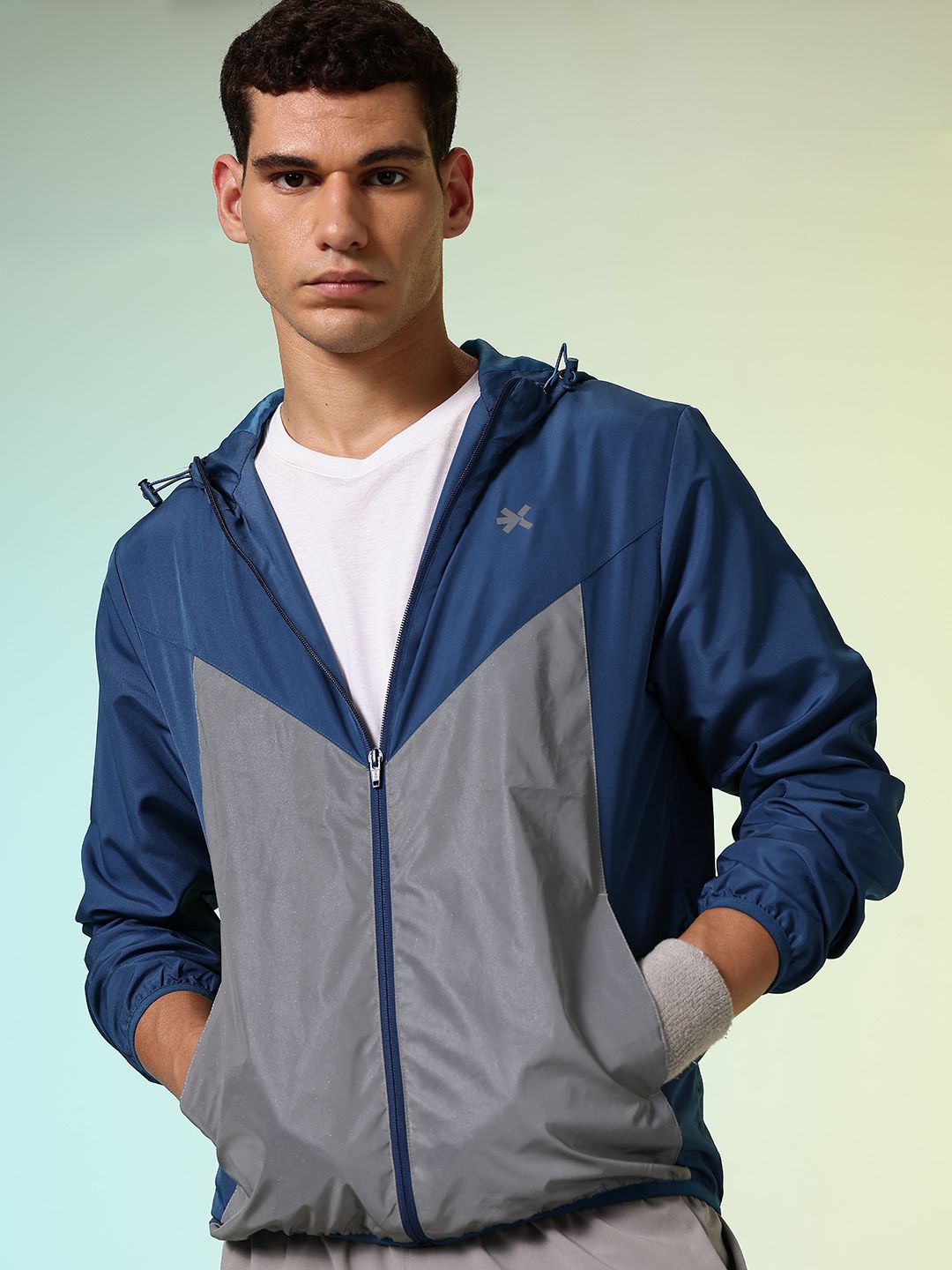 HRX by Hrithik Roshan Colourblocked Hooded Running Sporty Jacket
