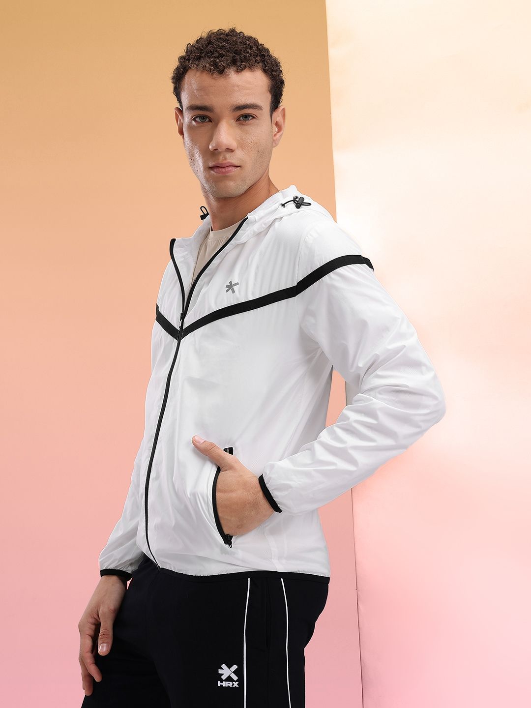 HRX by Hrithik Roshan Hooded Paneled Detail Tailored Jacket