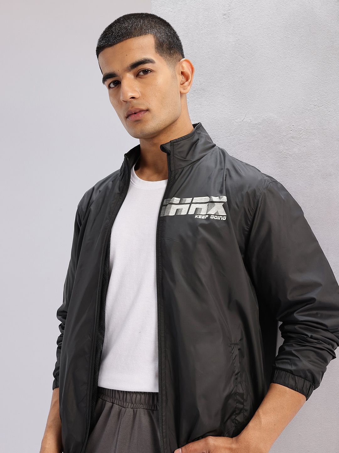 HRX by Hrithik Roshan Brand Logo Printed Bomber Lifestyle Jacket