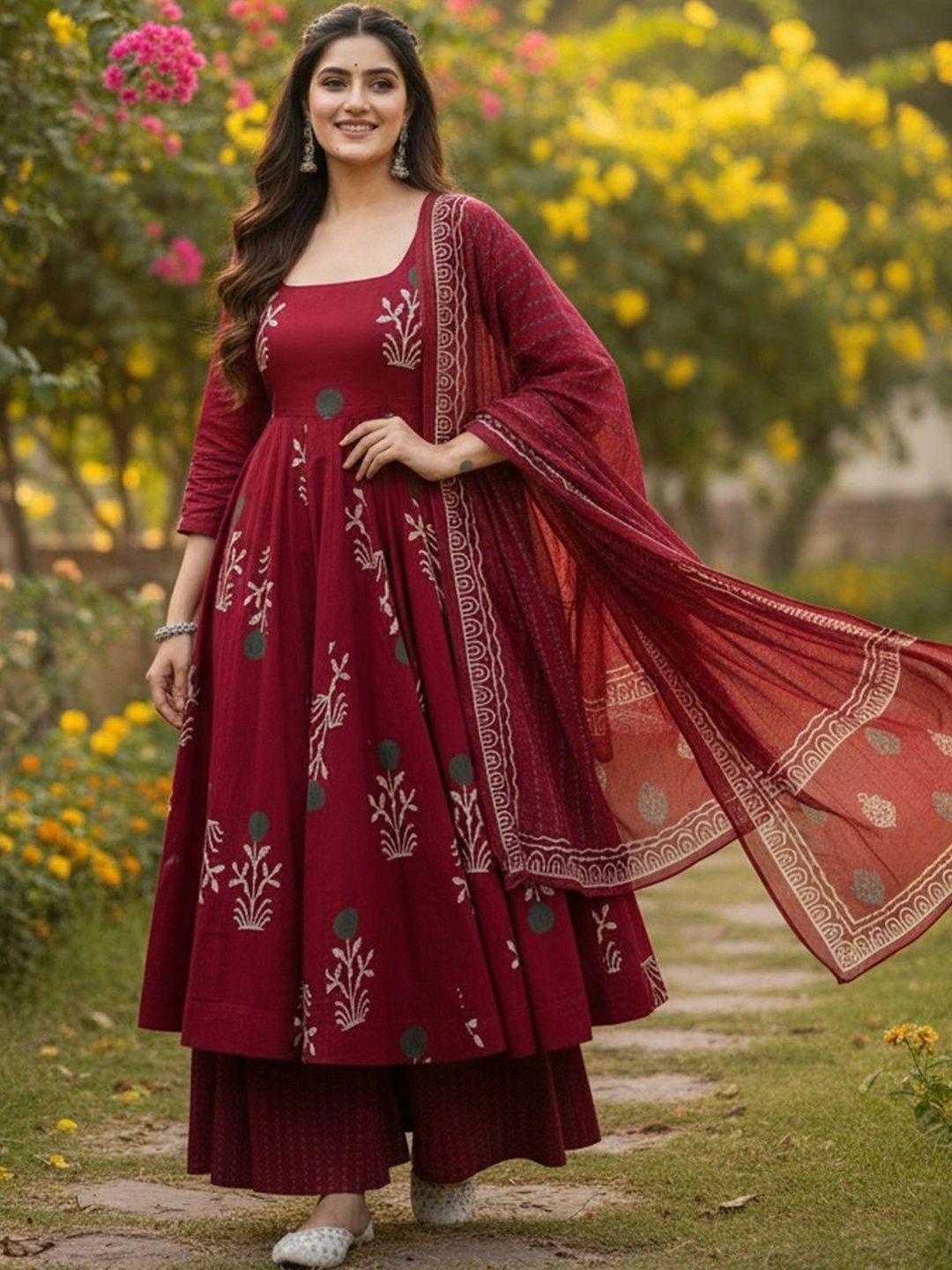 PREM KUMAR PREM KUMAR Women Ethnic Motifs Printed Regular Kurta with Palazzos & With Dupatta