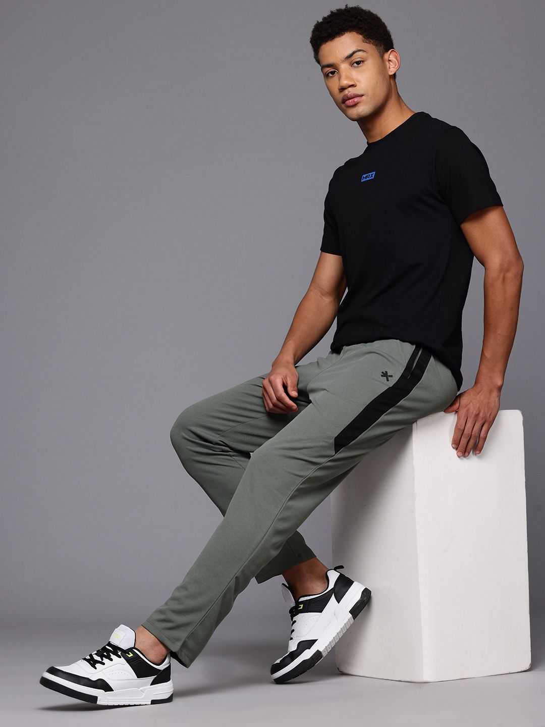 HRX by Hrithik Roshan Men Striped Cricket Track Pants