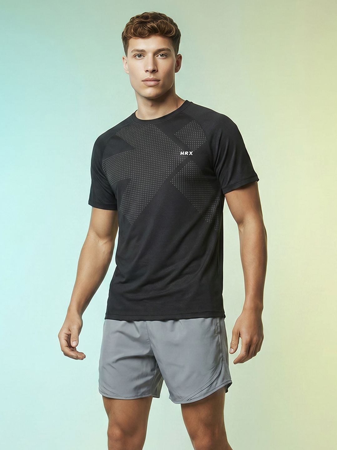 HRX by Hrithik Roshan Brand Logo Printed Rapid Dry Training T-shirt