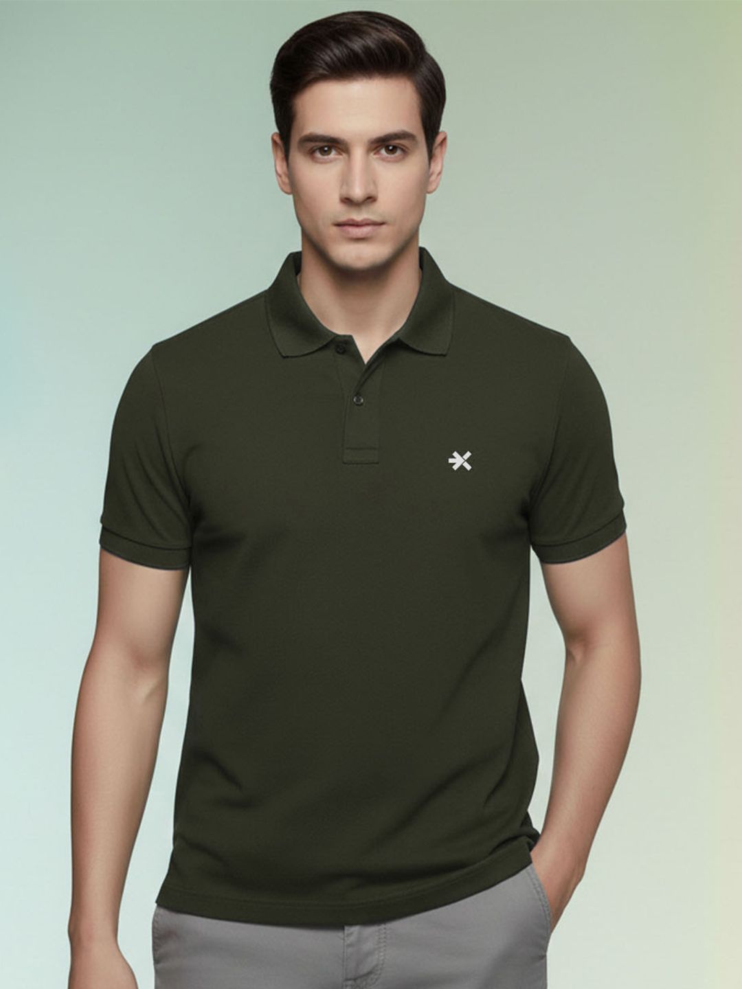 HRX by Hrithik Roshan Men Brand Logo Polo Collar T-shirt