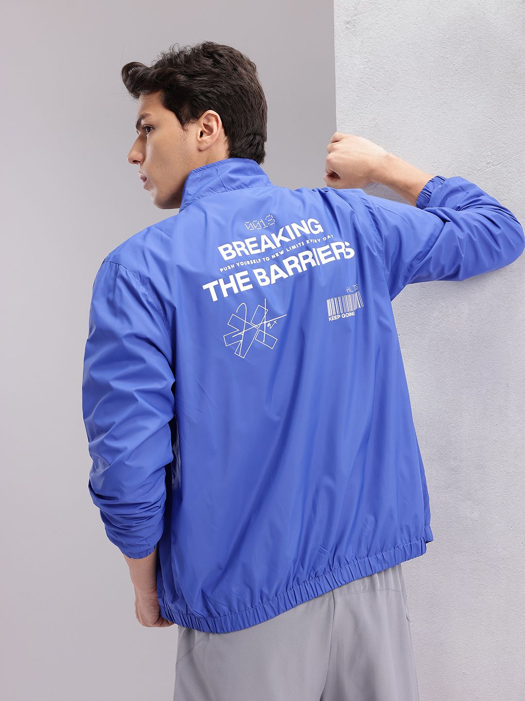 HRX by Hrithik Roshan Typography Printed Mock Collar Bomber Jacket
