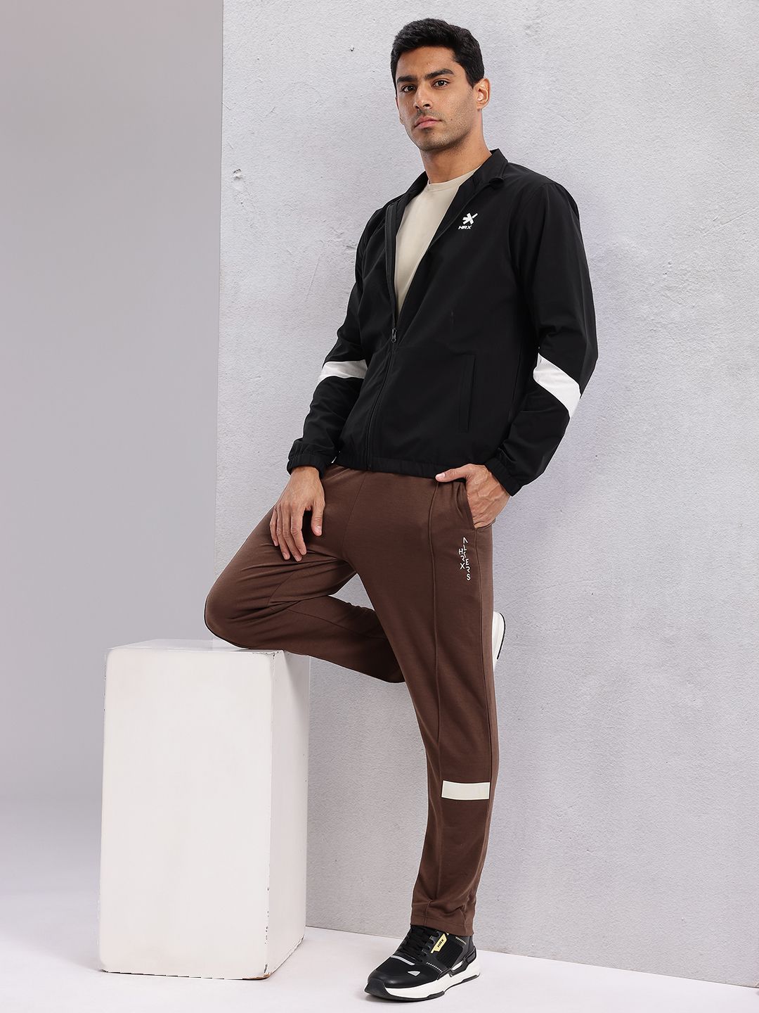 HRX by Hrithik Roshan Contrast Panel Tailored Jacket