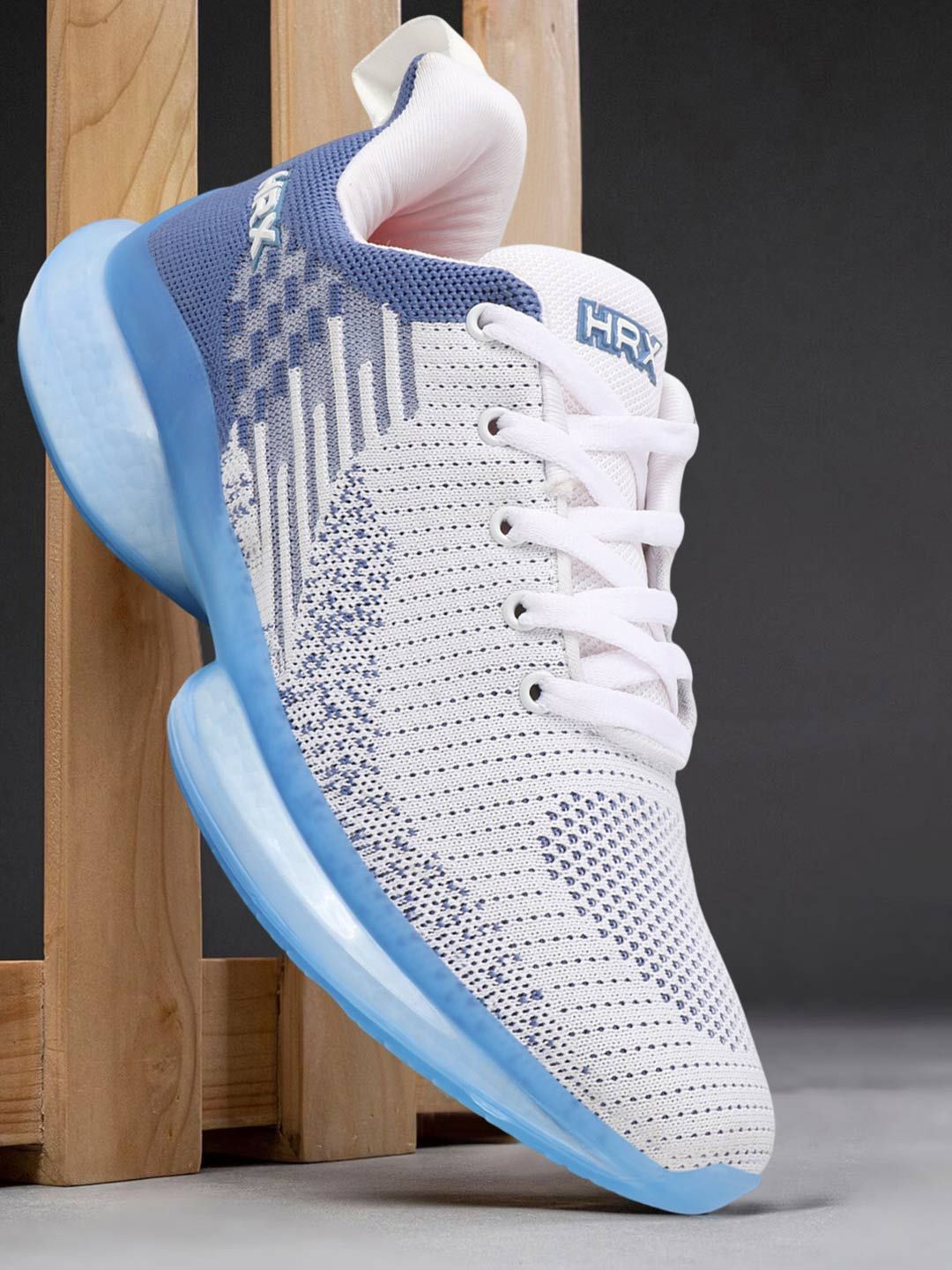 HRX by Hrithik Roshan Men Blue Textile Flyknit Running Shoes