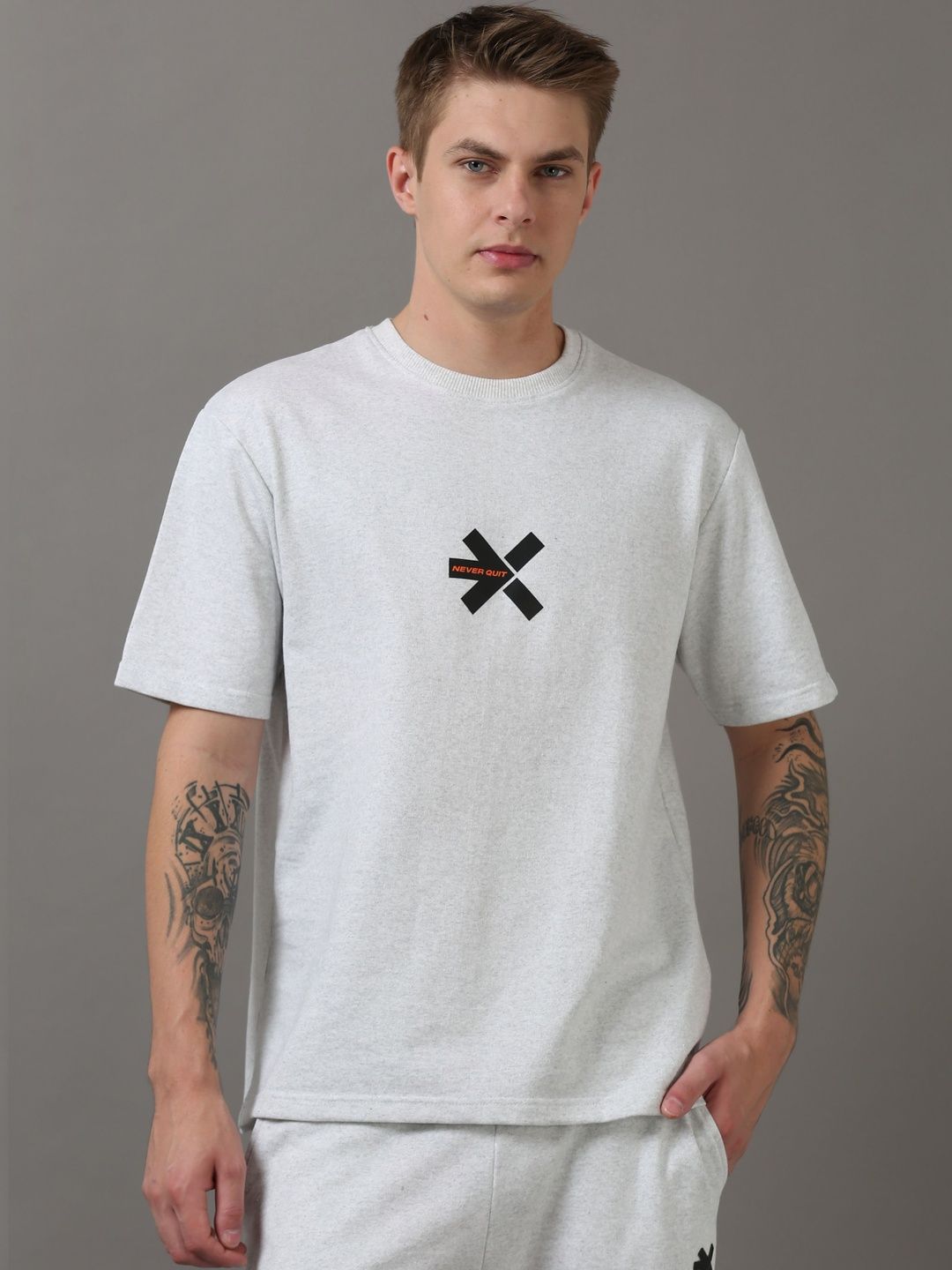 HRX by Hrithik Roshan Round Neck Cotton Graphic Printed Relaxed Fit T-shirt