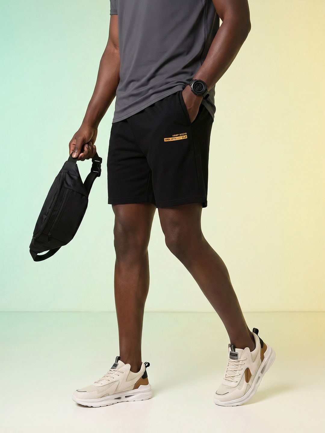 HRX by Hrithik Roshan Men Typography Printed Shorts