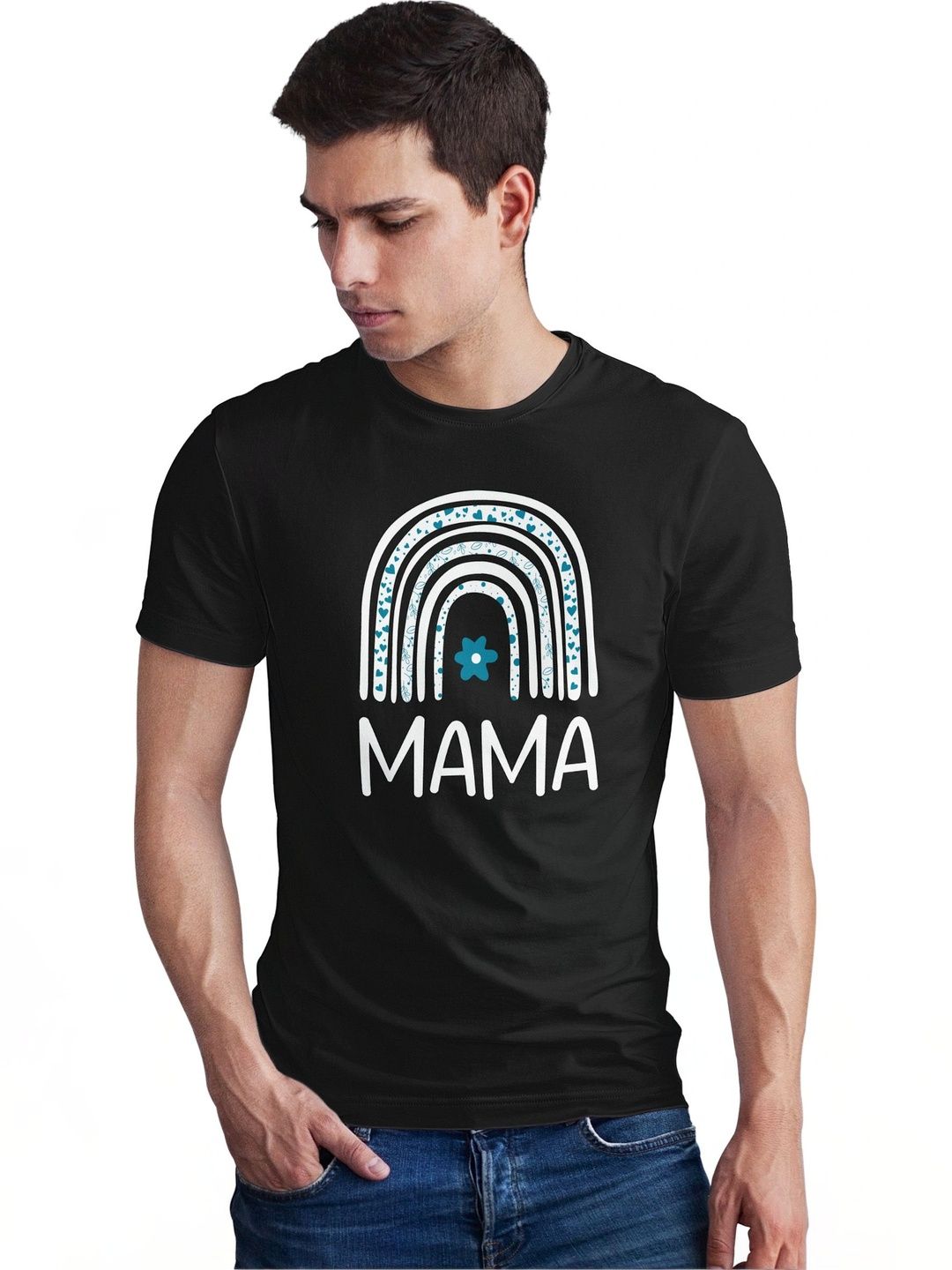 Seekbuylove Typography Printed Round Neck Cotton T-shirt