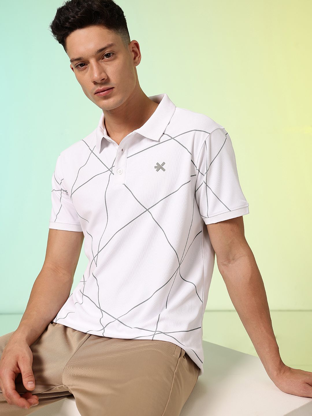 HRX by Hrithik Roshan Men Printed Polo Collar Tennis T-shirt